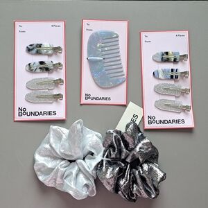 No Boundaries Hair Accessory Set - Silver and White